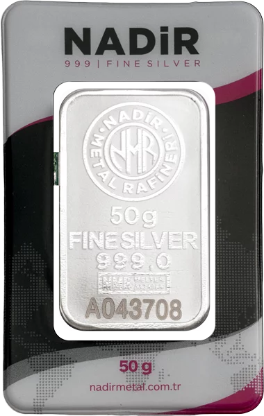 50 Gramm Silberbarren Nadir Metal Rafineri
