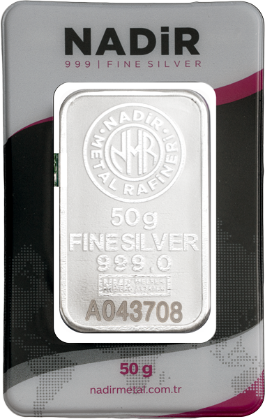 50 Gramm Silberbarren Nadir Metal Rafineri