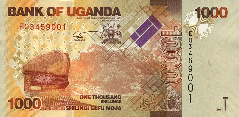 1.000 Shillings Uganda Banknote Grasantilope 2021