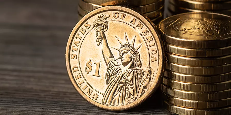 Eine 1 Dollar Münze USA