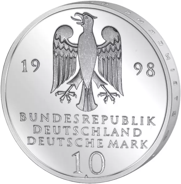 10 DM Münze BRD 300 Jahre Franckesche Stiftungen 1998 Stempelglanz