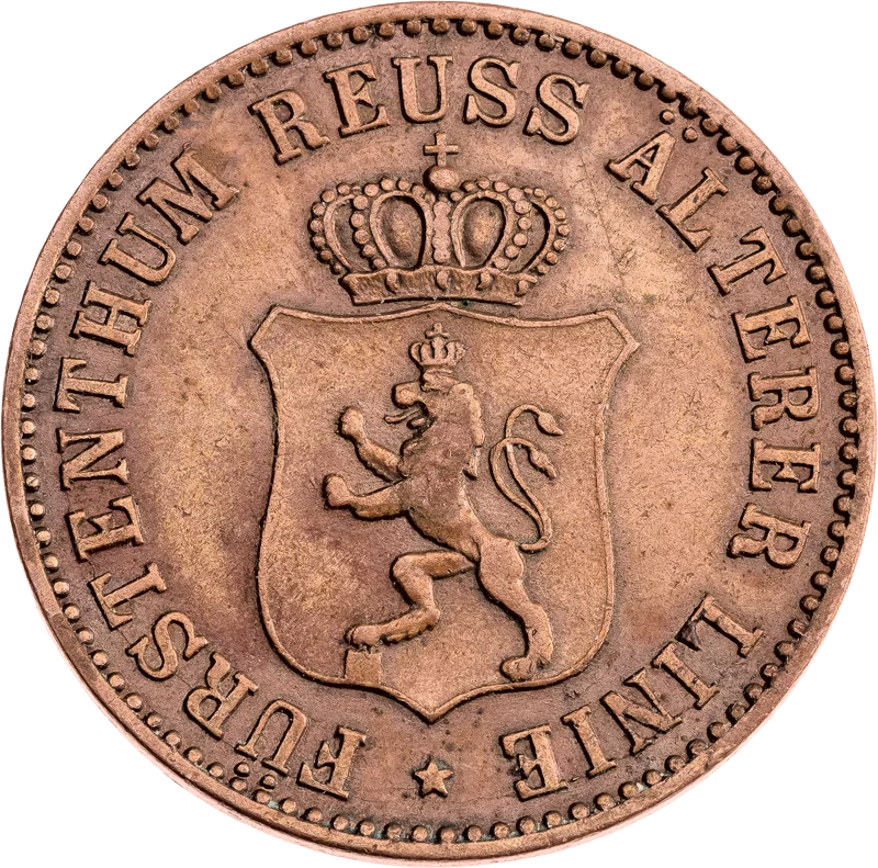 3 Pfennig Reuß Fürst Heinrich XXII. 1864 und 1868