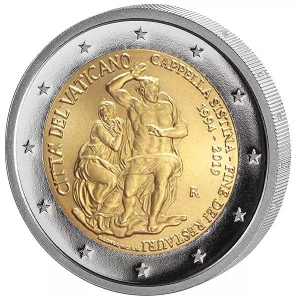 2 Euro Vatikan 25 Jahre Restaurierung der Sixtinischen Kapelle 2019