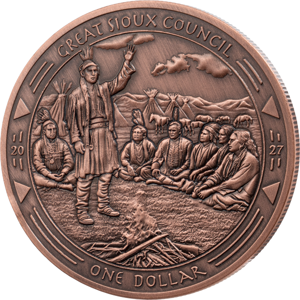 1 Dollar Oglala-Lakota-Siuox  History of Sioux - Great Sioux Council 2027