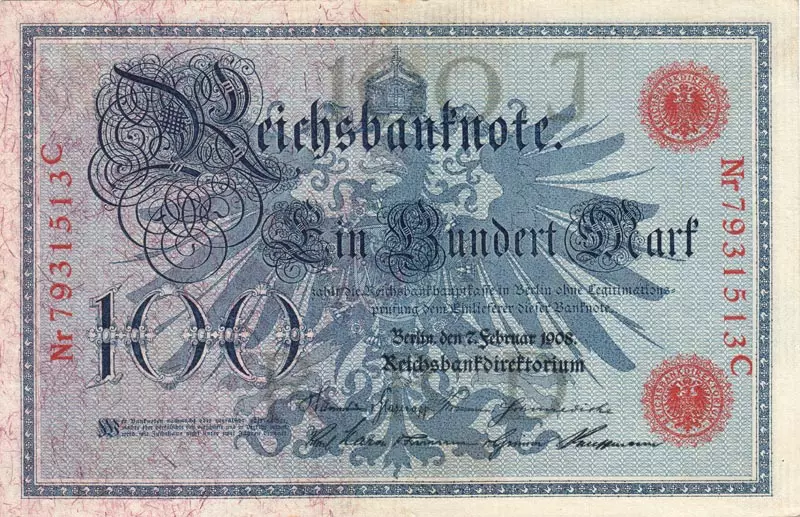 100 Mark Deutsches Reich Banknote 1908