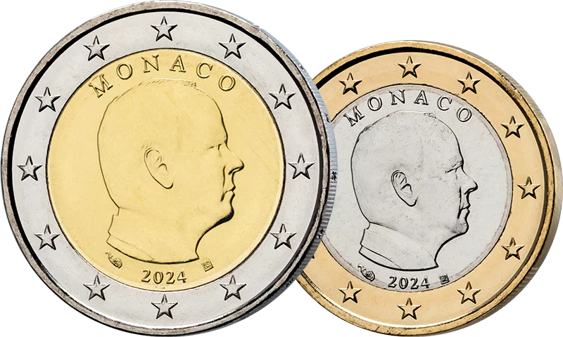 1 + 2 Euro Monaco Fürst Albert II. 2024
