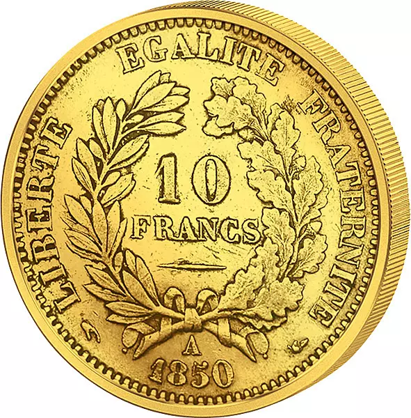 10 Francs Frankreich Ceres-Kopf 1849-1899