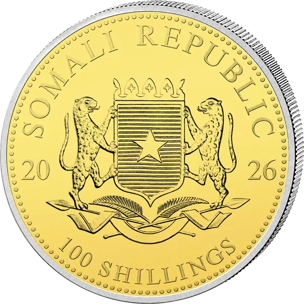 100 Schillings Somalia African Wildlife Elefant 2026 Triple Gold Edition