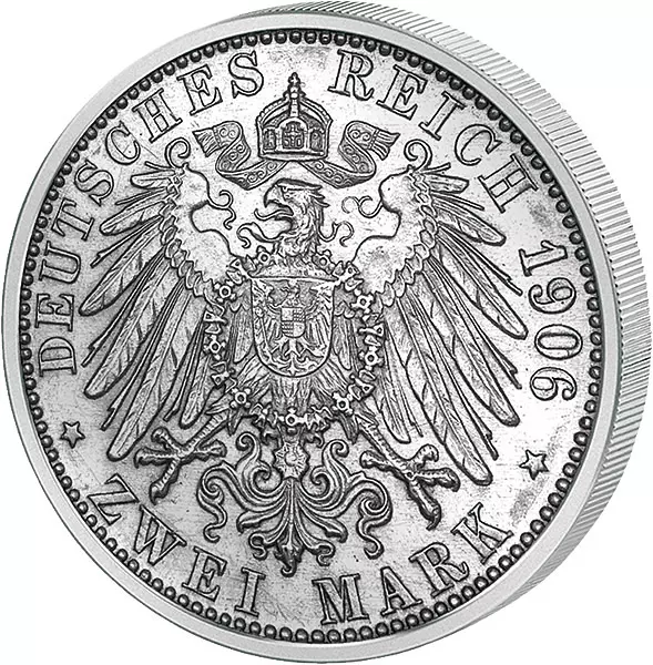 2 Mark Baden Goldene Hochzeit 1906 vorzüglich 2 Mark Baden Goldene Hochzeit 1906 vorzüglich