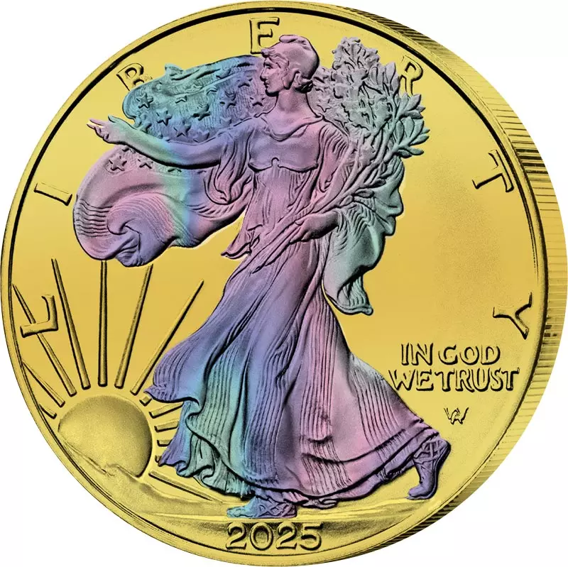 1 Dollar USA Eagle Liberty 2025 Golden Holographic