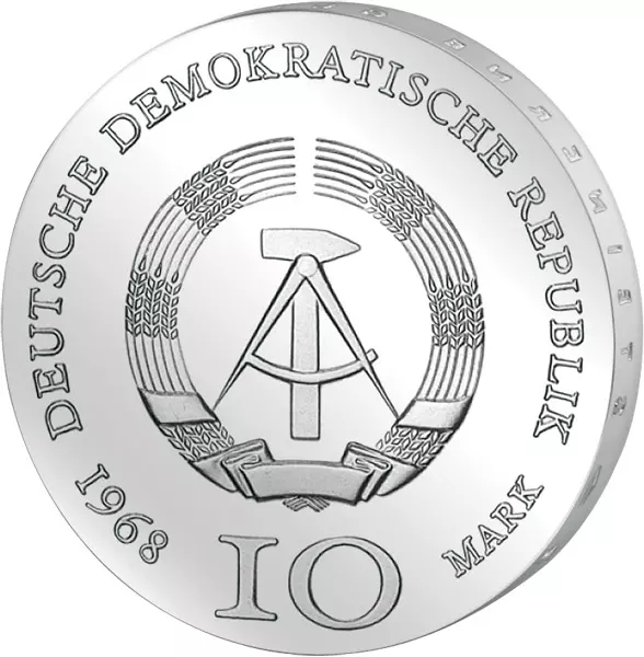 10 Mark DDR Johann Gutenberg 1968 Stempelglanz