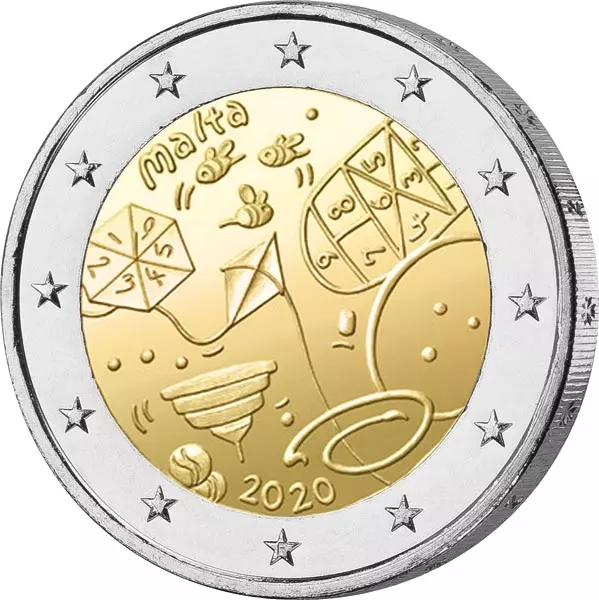 2 Euro Malta Von Kindern mit Solidarität Kinder und Spiele 2020