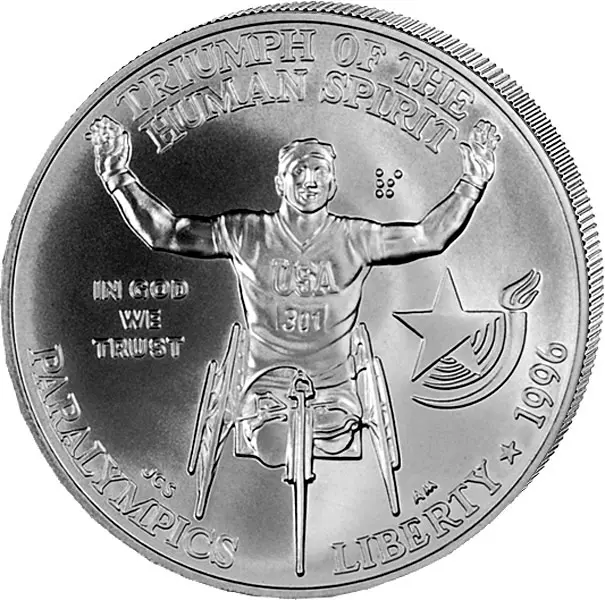 1 Dollar USA Olympiade Atlanta Rollstuhlfahrer 1996