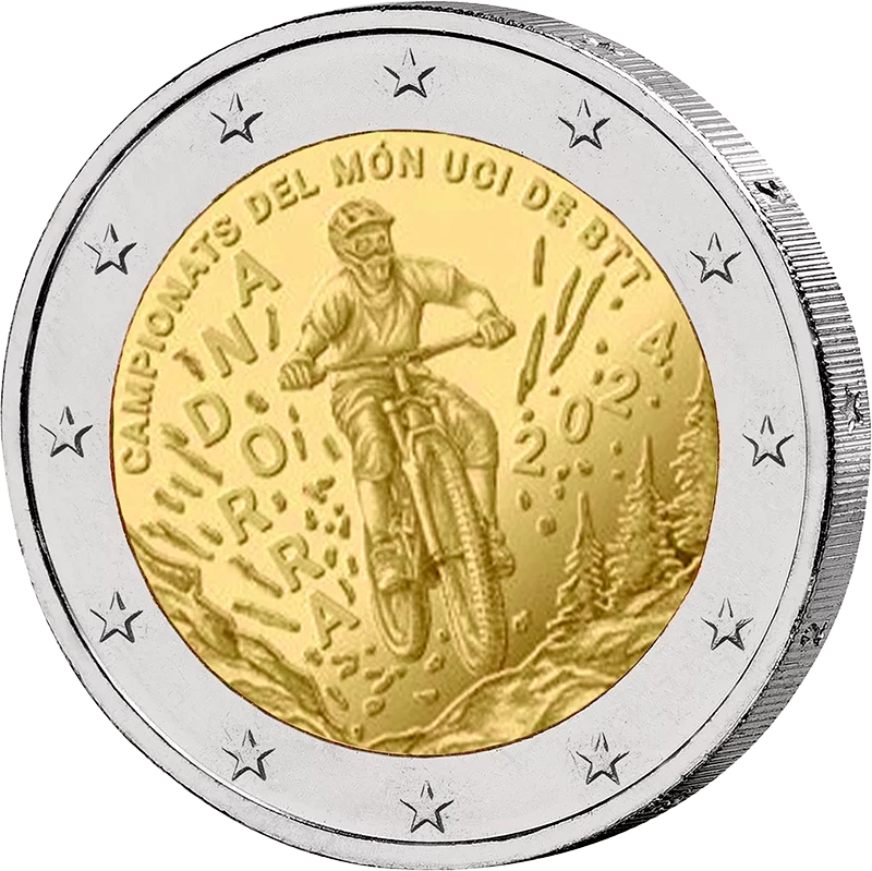 2 Euro Numisbrief Andorra UCI Mountainbike-WM in Andorra 2024
