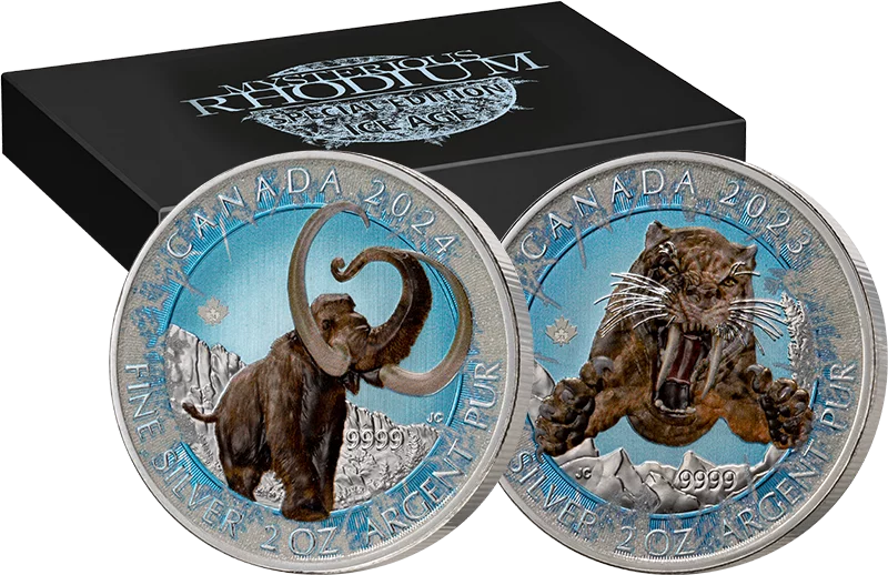 2 x 10 Dollars Kanada Mysterious Rhodium - Ice Age Set 2025 2 x 10 Dollars Kanada Mysterious Rhodium - Ice Age Set 2025