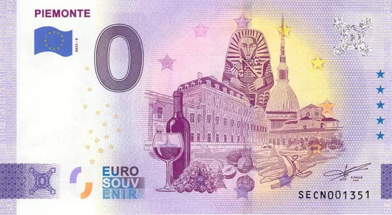 0-Euro-Banknote Italien Piemont 2023