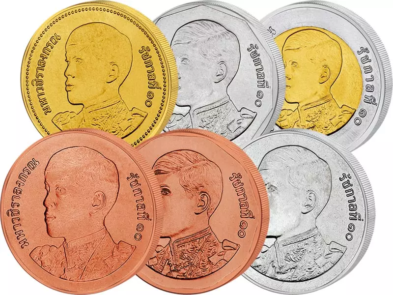 25 Satang - 10 Baht Kursmünzensatz Thailand 2018