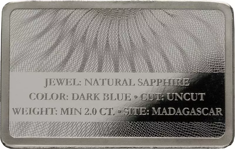 Silver Certified Jewels - Zertifizierungsbarren Sapphire Silber 2024
