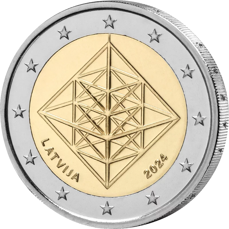 2 Euro Numisbrief Lettland Lettische Bastelkunst Himmeli - Puzuris 2024