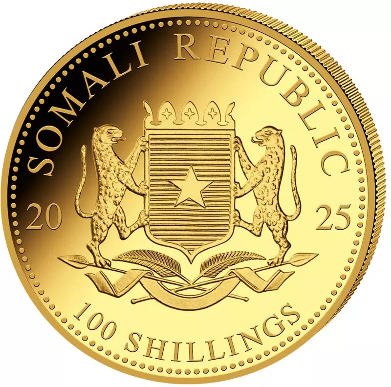 1/10 Unze Gold Somalia African Wildlife - Elefant 2025