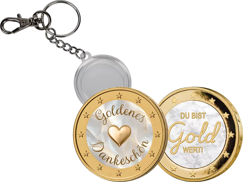 2er Set 2-Euro-Premiumausgaben inklusive Schlüsselanhänger