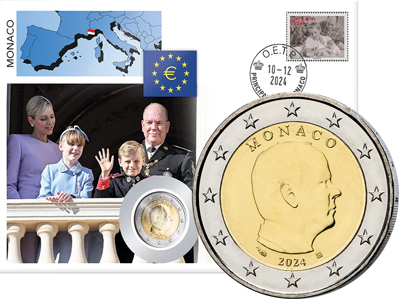 2 Euro Numisbrief Monaco 10. Geburtstag der Fürsten-Zwillinge 2024
