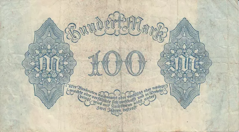 100 Mark Weimarer Republik Reichsbanknote 1922