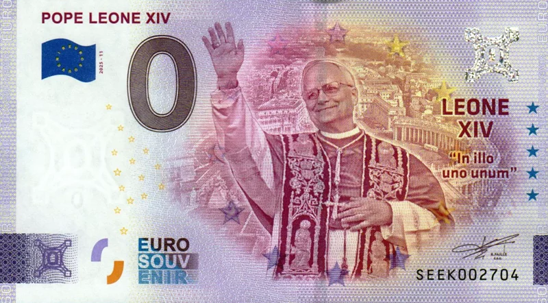 0-Euro-Banknote Italien Papst Leo XIV. 2025