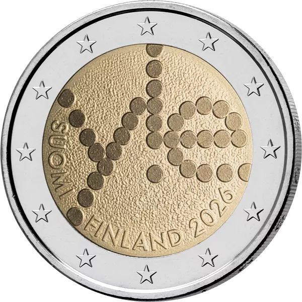 2 Euro Finnland 100 Jahre Finnischer Rundfunk Yleisradio 2026 in Coincard Sprache unserer Wahl