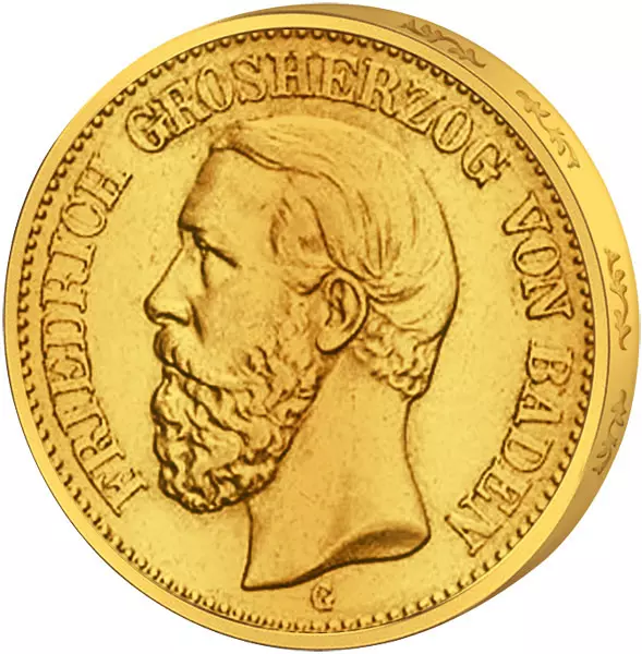 10 Mark Baden Großherzog Friedrich I. 1890-1901 10 Mark Baden Großherzog Friedrich I. 1890-1901