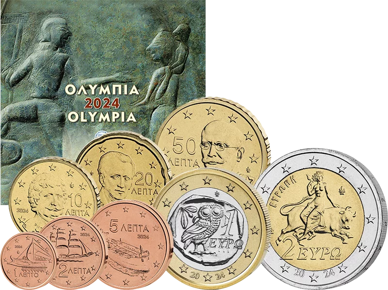 Kursmünzensatz Griechenland  Olympia 2024