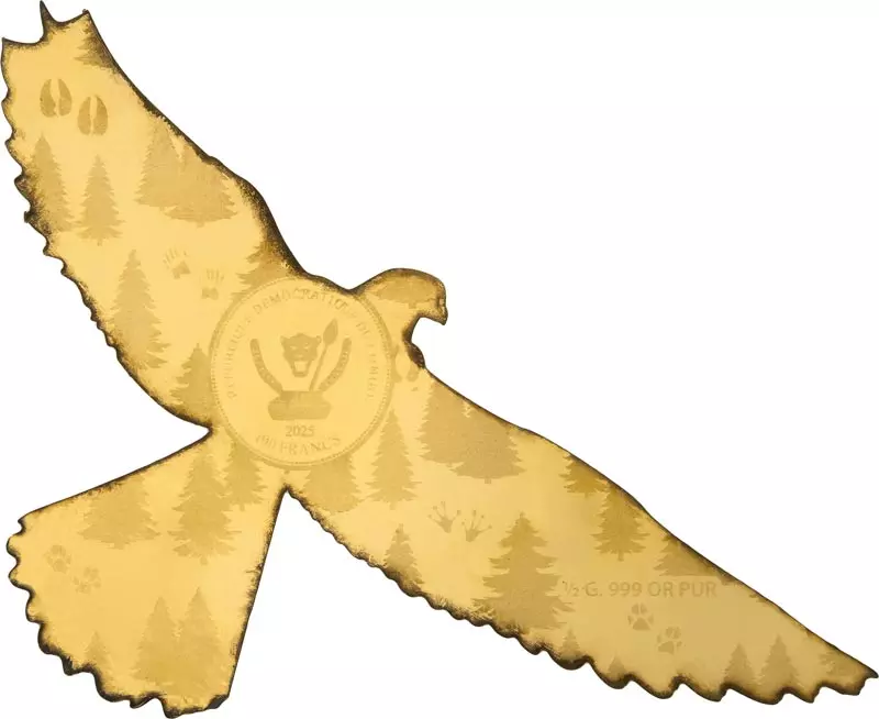 100 Francs Kongo Wildlife in Golden Shapes Falke 2025
