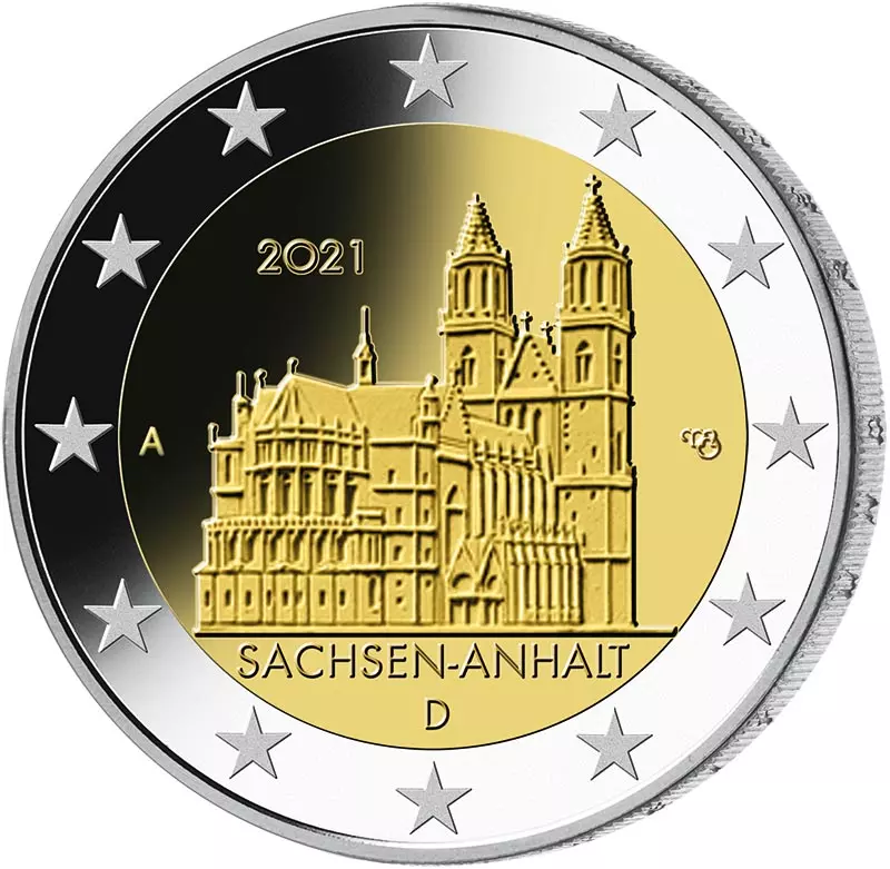 2 Euro BRD Sachsen-Anhalt Magdeburger Dom 2021