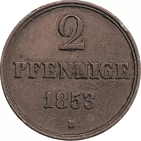 2 Pfennig Hannover König Georg V. 1852-1856