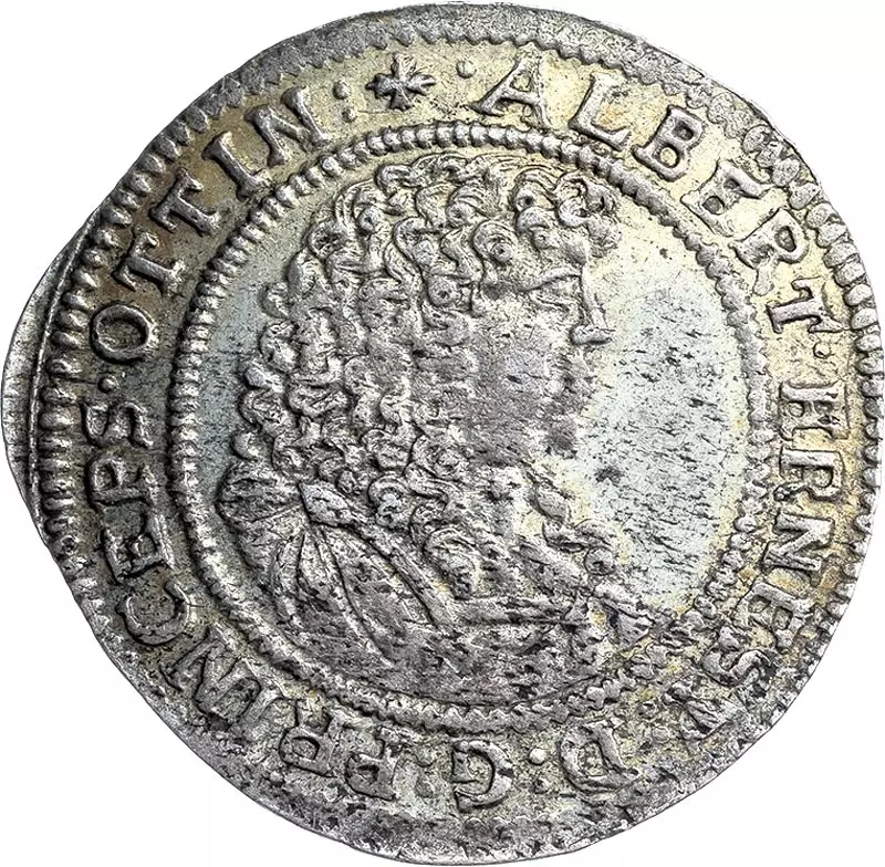 6 Kreuzer Öttlingen Graf Albrecht Ernst 1675-1679