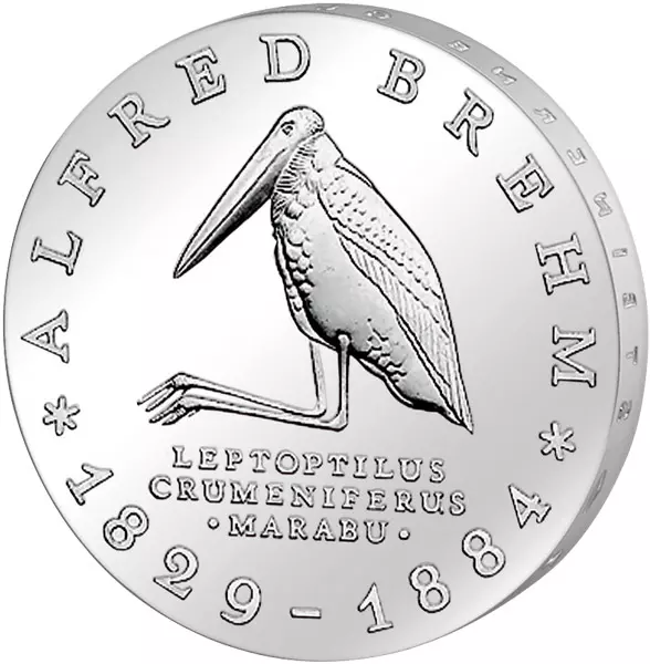 10 Mark DDR 100. Todestag von Alfred Brehm 1984 Stempelglanz