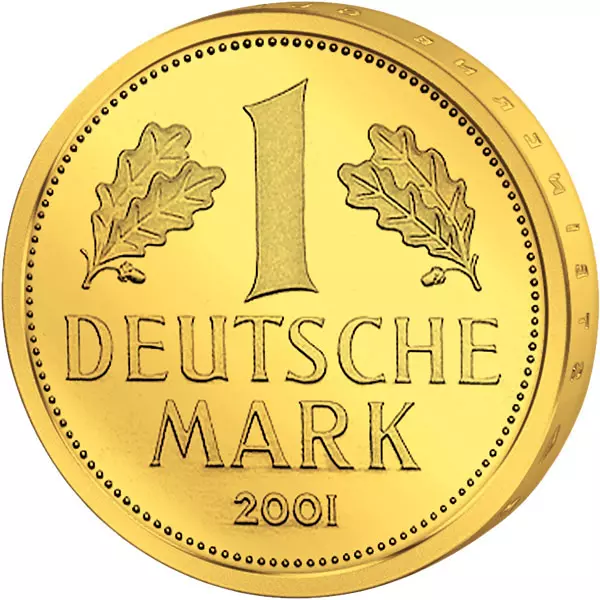 1 DM BRD Goldene Abschiedsmark 2001 Stempelglanz