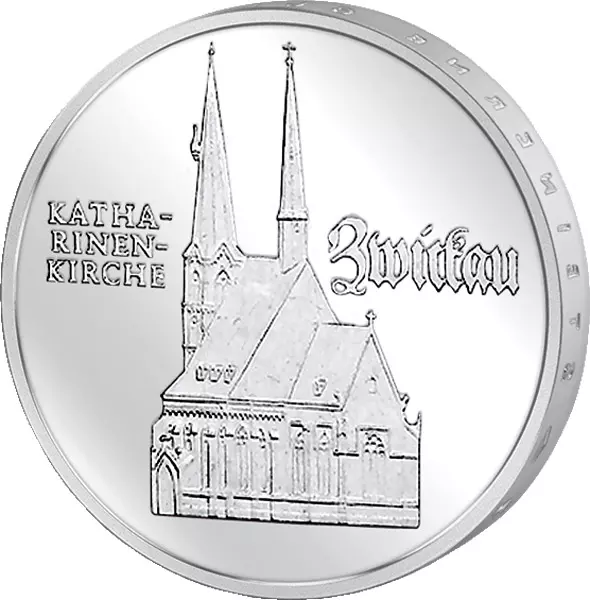 5 Mark DDR Katharinenkirche Zwickau 1989 Stempelglanz