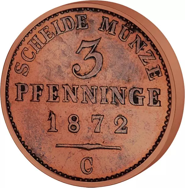 1, 2 und 3 Pfennig Preußen Kaiser Wilhelm I. 1861 - 1873