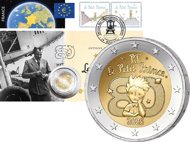 2 Euro Numisbrief Frankreich 80 Jahre Der kleine Prinz 2026