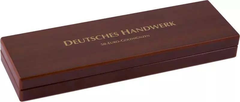 Holz-Etui 5 x 50-Euro-Gedenkmünzen Deutsches Handwerk 2023 - 2037