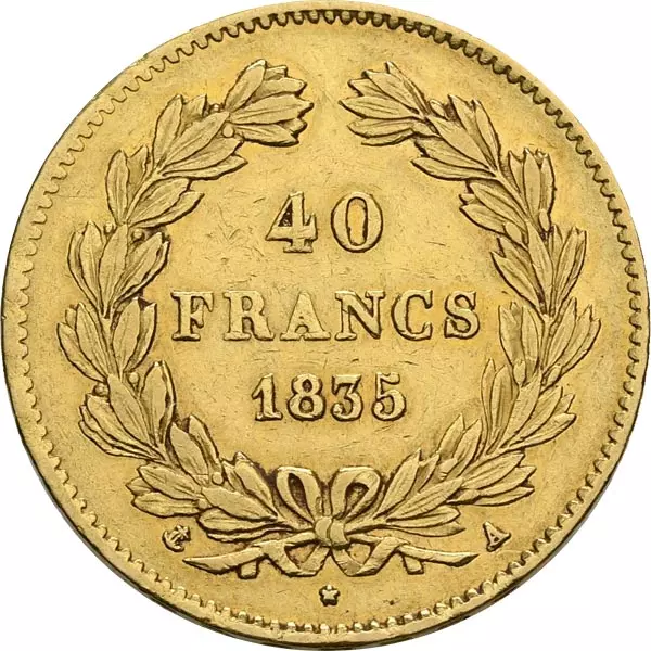 40 Francs Frankreich Louis Philippe mit Kranz 1831-1839