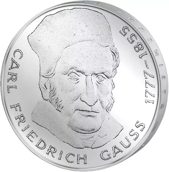 5 DM Münze BRD Carl Friedrich Gauß 1977 stempelglanz
