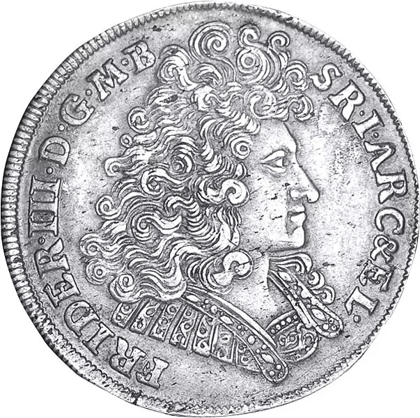 2/3 Taler Brandenburg-Preußen Kurfürst Friedrich III. 1689-1700
