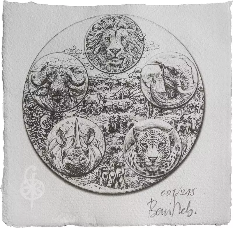 Lithografien Big Five Africa - Beni Debacker 2023