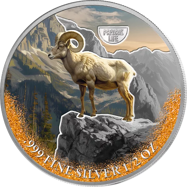 500 Francs Kamerun Mysterious Rhodium Prairie Life - Dickhornschaf 2025