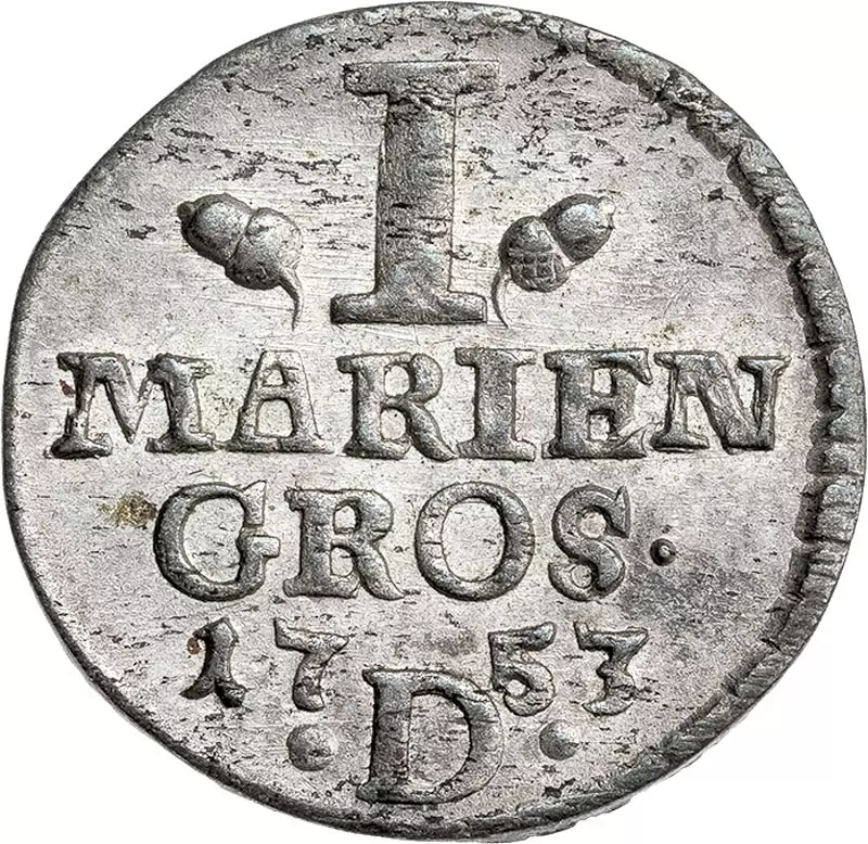 1 Mariengroschen Ostfriesland Köngi Friedrich II. 1752-1757