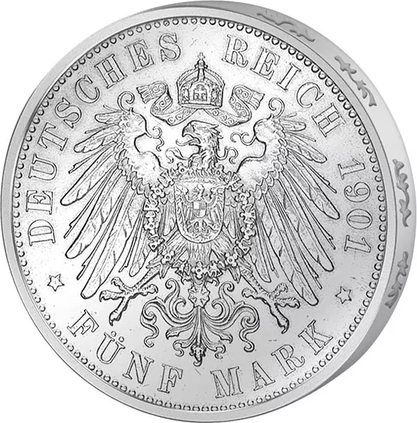 5 Mark Sachsen König Albert Großer Adler 1891-1902 5 Mark Sachsen König Albert Großer Adler 1891-1902