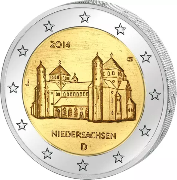 Euro-Kursmünzensatz BRD 2014 inkl. 2 Euro BRD Niedersachen Michaeliskirche Hildesheim 2014