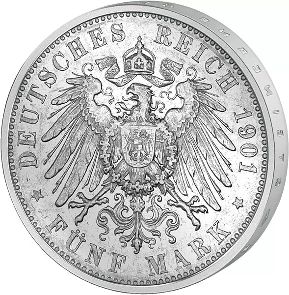 5 Mark Württemberg König Wilhelm II. 1892-1913 sehr schön 5 Mark Württemberg König Wilhelm II. 1892-1913 sehr schön